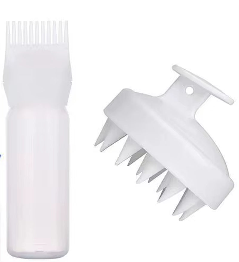 Hair Oil Dispenser Bottle Root Comb Applicator Dispenser for Hair Oil Reusable Scalp Massager Shampoo Brush Dye Hair Tool For