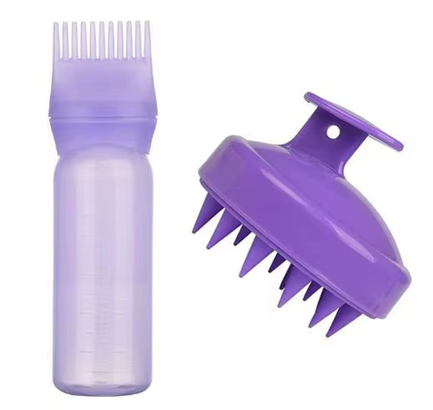 Hair Oil Dispenser Bottle Root Comb Applicator Dispenser for Hair Oil Reusable Scalp Massager Shampoo Brush Dye Hair Tool For